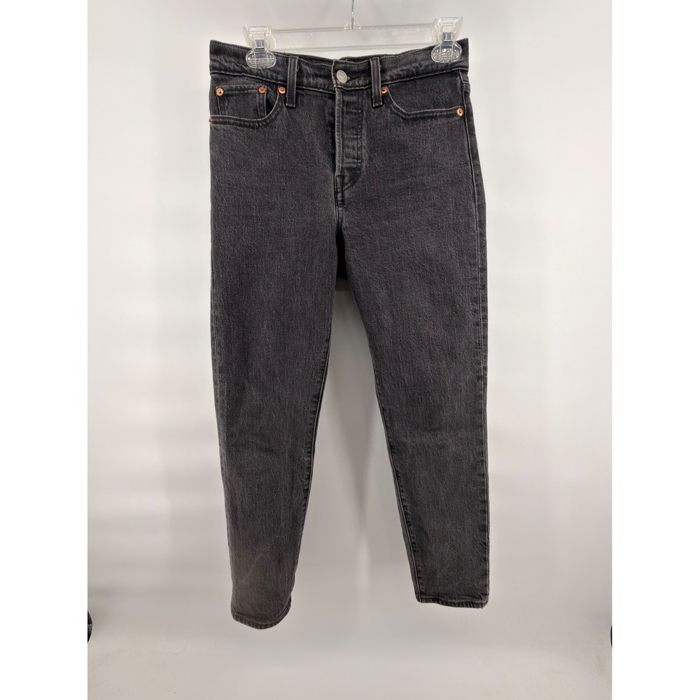Levi's Premium Wedgie Fit Straight Leg Jeans Grey Wash Button Fly High Rise 26